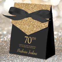 70e verjaardag Gouden Glitter Dank je wel