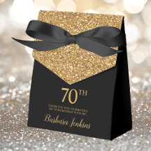 70e verjaardag Gouden Glitter Dank je wel