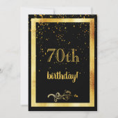 70e verjaardag gouden lijst zwart kaart (Voorkant)