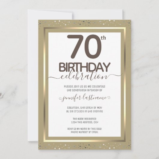 70e verjaardag goudofficiële uitnodiging (Voorkant)
