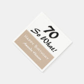 70e verjaardag Grappig Quote Beige Party Servet (Hoek)