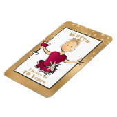 70e Verjaardag Grappige Cartoon Proost 70 Rode Wij Magneet (Linkerzijde)