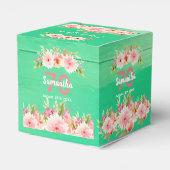 70e verjaardag groene houtfloralen rustic dank u bedankdoosjes (Achterkant)