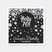 70e verjaardag hallo 70 monogram zwart servet (Voorkant)