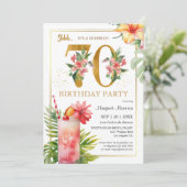 70e verjaardag Hawaiian Tropical Cocktail Party Kaart (Staand voorkant)