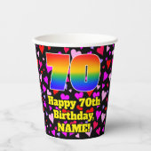 70e verjaardag: Het liefhebbende Kunstpatroon, Reg Papieren Bekers (Voorkant)