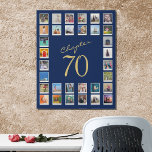 70e verjaardag Hoofdstuk 70 Familie Fotocollage Imitatie Canvas Print<br><div class="desc">Ben je op zoek naar een speciaal 70e verjaardagscadeau voor een speciaal iemand? Onze mooie faux canvas print familie fotocollage is de perfecte manier om uw liefde en waardering te shows. Met 32 foto's kunt u momenten uit het verleden en cadeau, intieme familiebijeenkomsten en momentopnamen van gelukkige tijden vastleggen. Deze...</div>