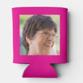 70e Verjaardag Hot Pink Gold Photo Template Blikjeskoeler (Achterkant)