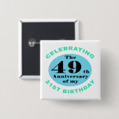 70e verjaardag Humor Vierkante Button 5,1 Cm (Voorkant /achterkant)