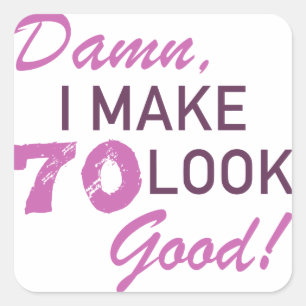 70e verjaardag Humor Vierkante Sticker