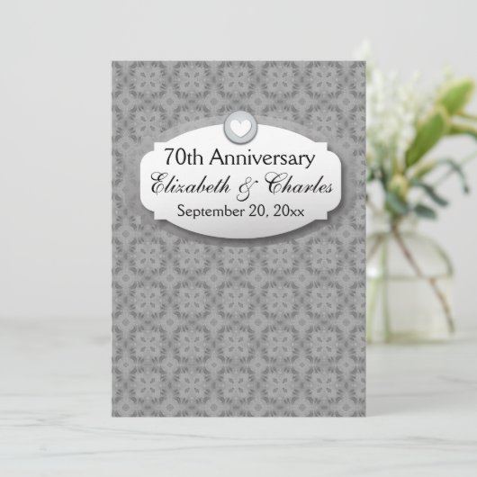 70e verjaardag Huwelijksjubileum Platina Z03 Kaart (Staand voorkant)