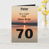 70e verjaardag: je licht schijnt nog steeds helder kaart (Gele Bloem)