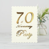 70e verjaardag Jubileum Gold Ivory Elegant Kaart (Staand voorkant)