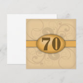 70e verjaardag / jubileumfeest kaart (Voorkant / Achterkant)