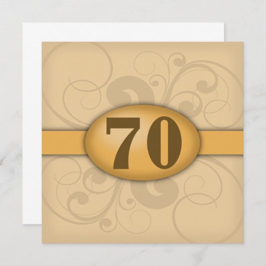 70e verjaardag / jubileumfeest kaart (Voorkant / Achterkant)