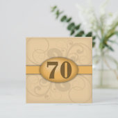70e verjaardag / jubileumfeest kaart (Staand voorkant)