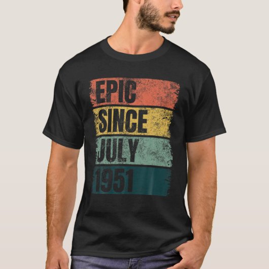 70e verjaardag juli idee 70 jaar epic sinds t-shirt (Voorkant)
