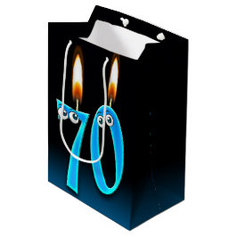 70e verjaardag kaarsen Middelgrote Gift Bag Medium Cadeauzakje