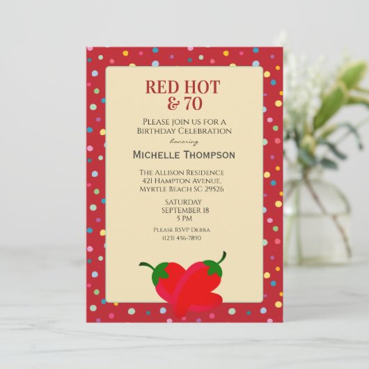 70e verjaardag kaart (Staand voorkant)