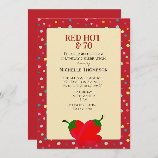 70e verjaardag kaart (Voorkant / Achterkant)