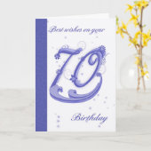 70e verjaardag Kaart, beste wensen Kaart (Gele Bloem)