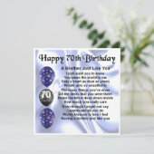 70e verjaardag kaart - broer (Staand voorkant)