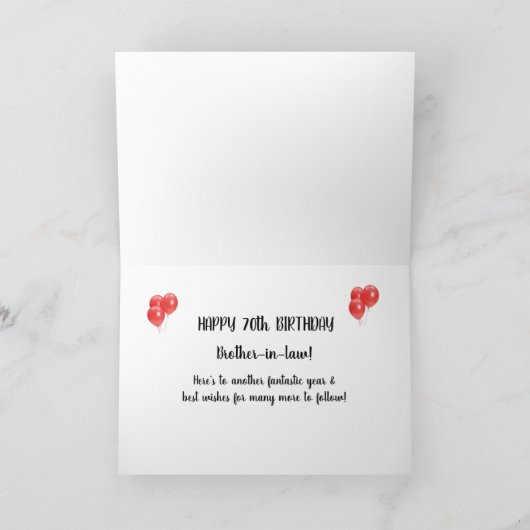 70e verjaardag Kaart schoonbroer (Binnen)