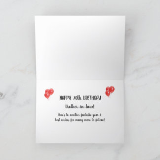 70e verjaardag Kaart schoonbroer