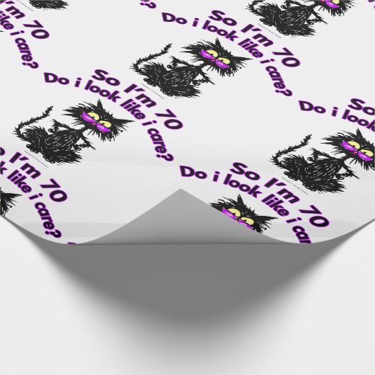 70e verjaardag kat cadeaus cadeaupapier (Hoek)