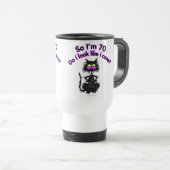 70e verjaardag kat cadeaus reisbeker (Voorkant rechts)