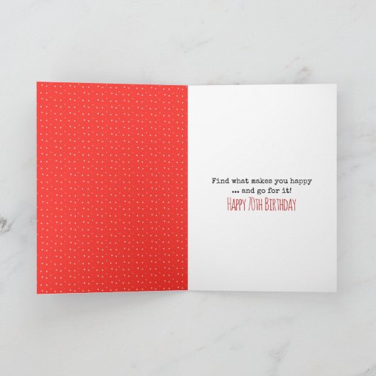 70e verjaardag Kat met hartballonkaart Kaart (Binnen)