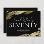 70e verjaardag Kijk naar wie Gold Black de datum o Briefkaart (Voorkant / Achterkant)