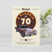 70e verjaardag Klassieke motorenfoer,  aangepast Kaart (Staand voorkant)