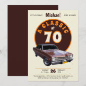 70e verjaardag Klassieke motorenfoer,  aangepast Kaart (Voorkant / Achterkant)