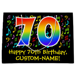 70e verjaardag - kleurrijke muzieksymbolen, Rainbo Groot Cadeauzakje