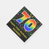 70e verjaardag - kleurrijke muzieksymbolen, Rainbo Servet (Hoek)