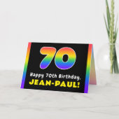 70e verjaardag: kleurrijke regenboog # 70, aangepa kaart (Voorkant)