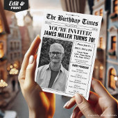 70e verjaardag krantenuitnodiging met programma