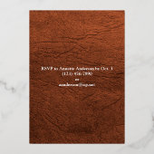 70e verjaardag leder en goud folie uitnodiging (Achterkant)