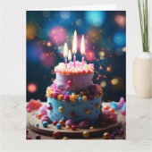 70E VERJAARDAG LEEFTIJD 70 CAKE WENSKAART KAART (Voorkant)