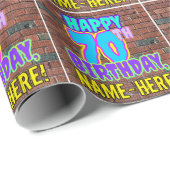 70e verjaardag: Leuk, Urban Graffiti geïnspireerd  Cadeaupapier (Rol Hoek)