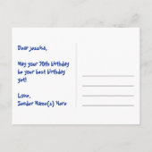 70e verjaardag - Leuk vuurwerkpatroon + Regenboog  Briefkaart (Achterkant)