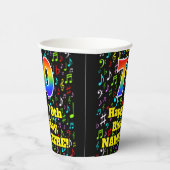 70e verjaardag: leuke Muzieknoten, Rainbow 70 Papieren Bekers (Rechts)