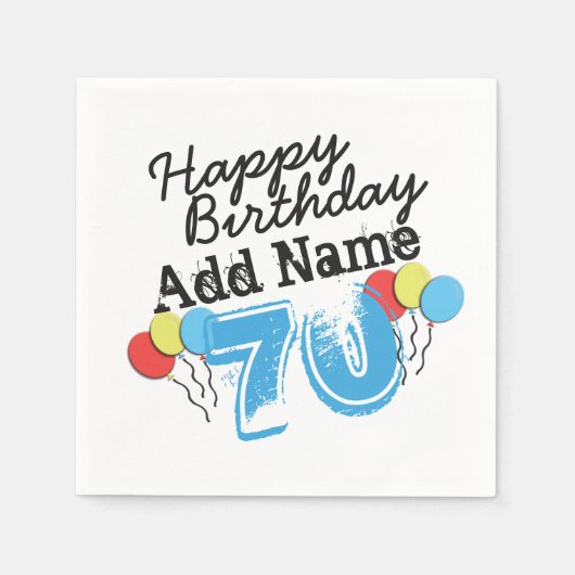 70e verjaardag Levering van persoonlijke naam Servetten (Voorkant)