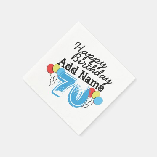 70e verjaardag Levering van persoonlijke naam Servetten (Hoek)