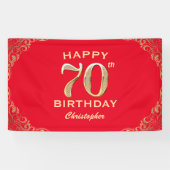 70e verjaardag Lijst van de Rode en de Gouden Glit Spandoek (Horizontaal)