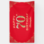 70e verjaardag Lijst van de Rode en de Gouden Glit Spandoek (Verticaal)