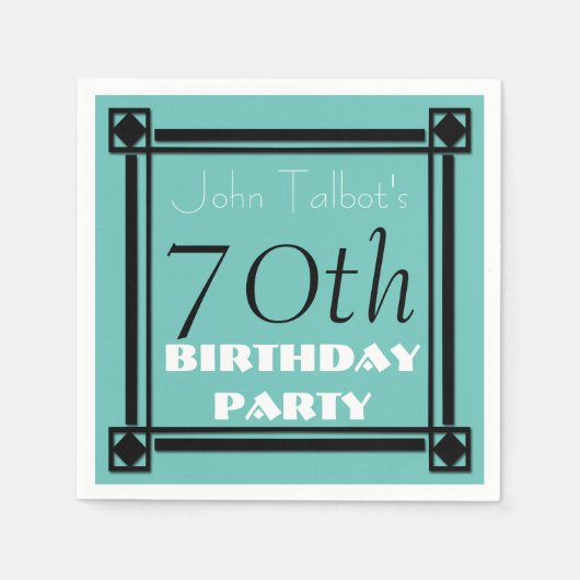 70e verjaardag Lijst van Retro van de Partij Napki Servetten (Voorkant)