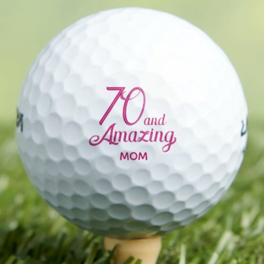 70e verjaardag mama cadeau - roze 70 en geweldig golfballen