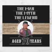 70e verjaardag Man de mythe de Legende partij Bier Etiket (Enkel label)